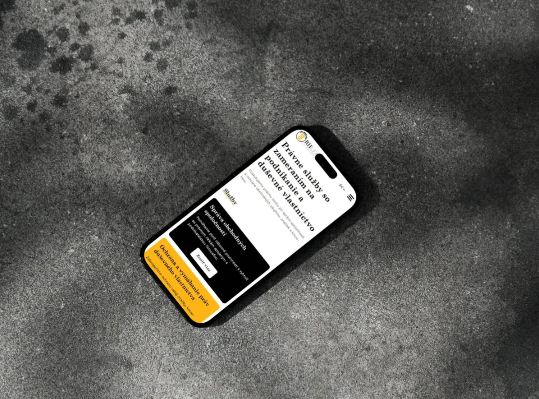 Snímka mobilnej verzie webovej stránky