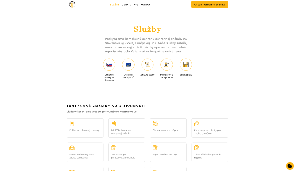 Snímka mobilnej verzie webovej stránky